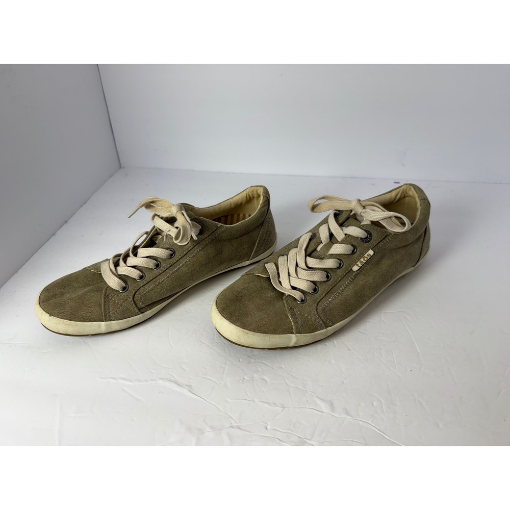 Taos Star Olive Green Canvas Sneakers‎ Womens 9 STA-12844 Low Top Lace Up Shoes